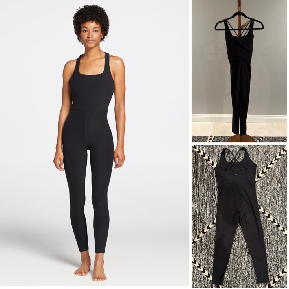 Calia LustaLux Black Bodysuit stretchy catsuit size small